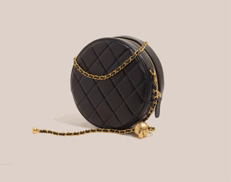 转卖【NEWLONPA】小香风圆饼包真皮包...