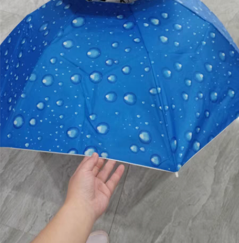 包邮【双层伞帽】大号晴雨两用头戴式雨伞帽双...