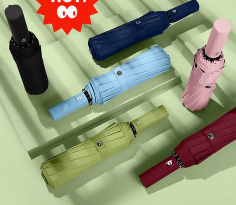 包邮彩阳晴雨伞黑胶折叠全自动韩版大号双人防...