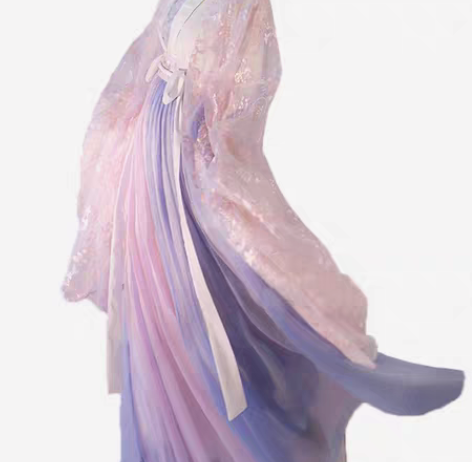 东月棠原创【春樱】汉服齐腰裙大袖衫宋制超仙...