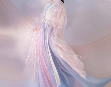 转卖【东月棠】春樱六米摆紫蓝齐腰齐胸衫裙大...