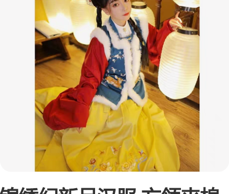 锦绣纪新品汉服 方领夹棉夹毛加厚款  鹿饮...