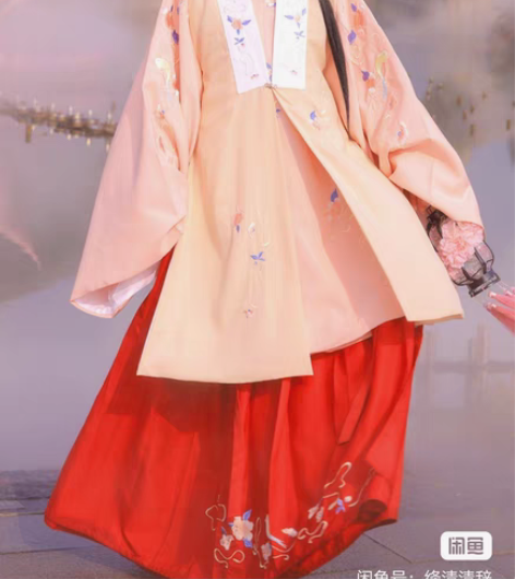 包邮杞瑾原创汉服女【桃花溪】袄裙刺绣立领褶...