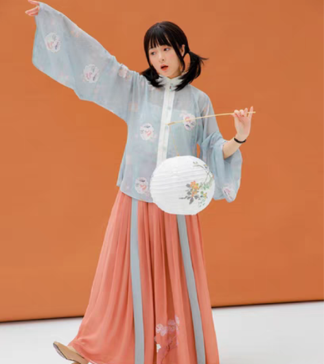 包邮徐娇织羽集罗浮仙汉元素 竖领对襟衫xs...