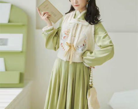 转卖徐娇织羽集【白雪冬花】冬季方领对襟比甲...