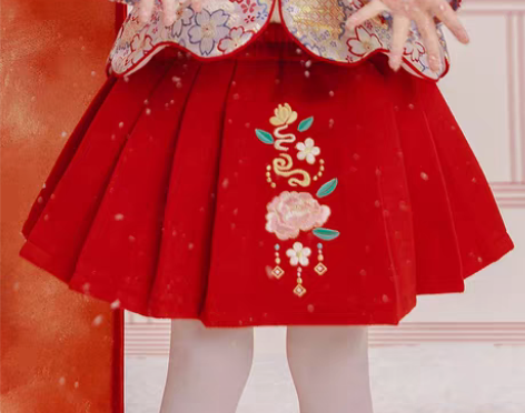 转卖西子问汉服女童拜年服女宝宝周岁冬装新年...