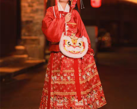 中国风明制儿童拜年服女童小宝宝女孩唐装过年...