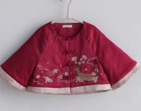 转卖女童汉服18冬款宝宝中国风小鹿加棉外套...