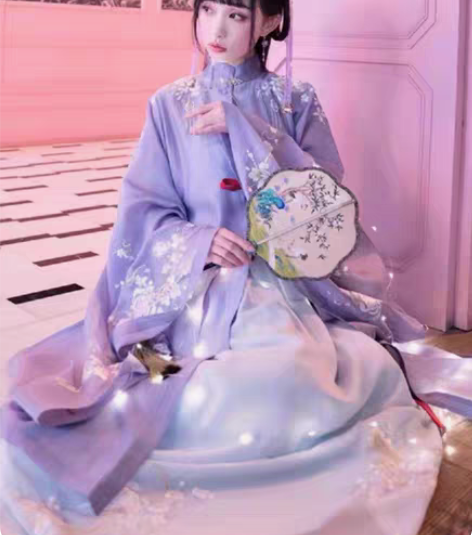 【十三余 小豆蔻儿】[落簪] 竖领对襟纱裙...
