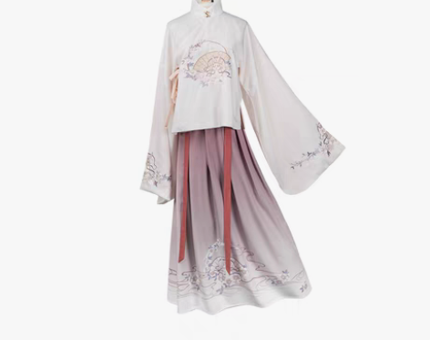 转卖汉尚华莲传统汉服女装独瑶玉兔刺绣明制立...