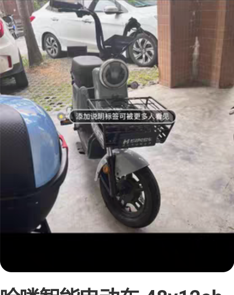 哈喽智能电动车 48v12ah 理论续航3...