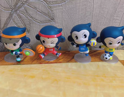 猿辅导绝版手办 运动小猿整套 美食小猿三只...