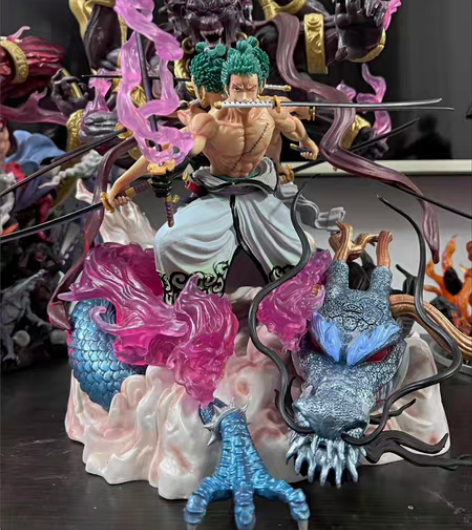 海贼王国版 九刀流鬼气阿修罗索隆 场景雕像...