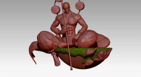 海贼王 坐姿雷神 坐姿艾尼路 3d打印+上...