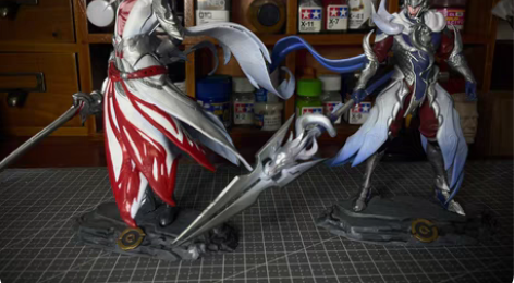 王者荣耀手办 王者荣耀打印件上色 小比例手...