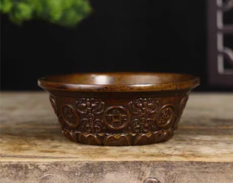 包邮纯铜聚宝盆家居摆件工艺品摆件口径12厘...