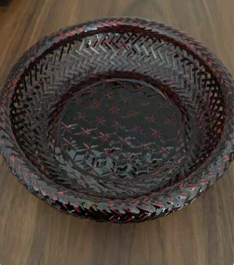 包邮日本竹编大漆果盘置物篮 中古品有使用痕...