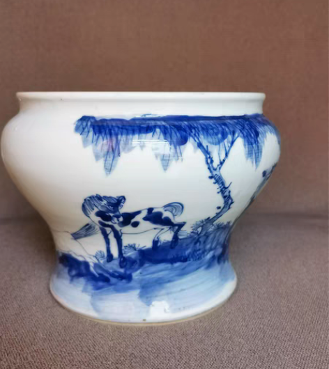 包邮清，光绪八骏图马蹄尊口径19公分，全美...