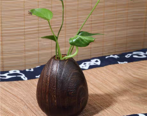转卖实木迷你日式小花瓶客厅摆件木质花器工艺...