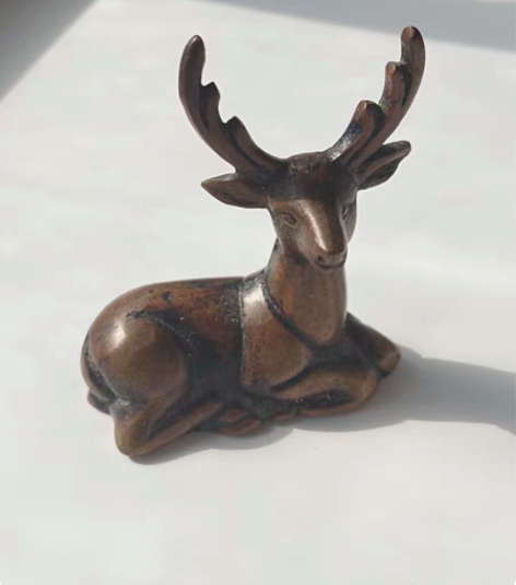 包邮日本明治时期铜鹿盖置，包老保真，售出非...