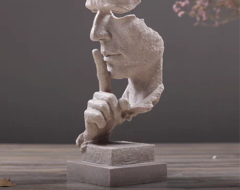 转卖简约现代创意沉默是金工艺品摆件北欧雕塑...