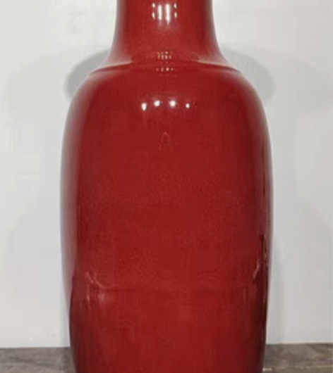 300件，红釉大瓶，窑变漂亮，开片自然，釉...