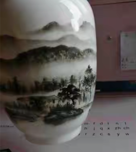 包邮景德镇对瓶《日出韶山东方红瓷画双绝》,...