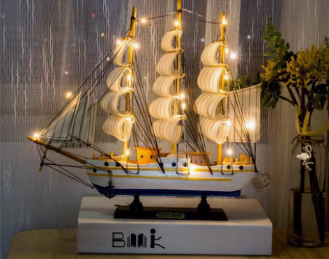 包邮北欧帆船模型摆件现代酒柜装饰品欧式客厅...