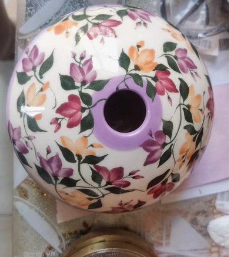 包邮1997年澳大利亚带回七彩百花瓷器花瓶...