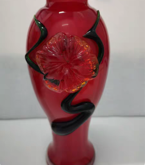 包邮文革花瓶文革堆花琉璃花瓶，品相完好，少...