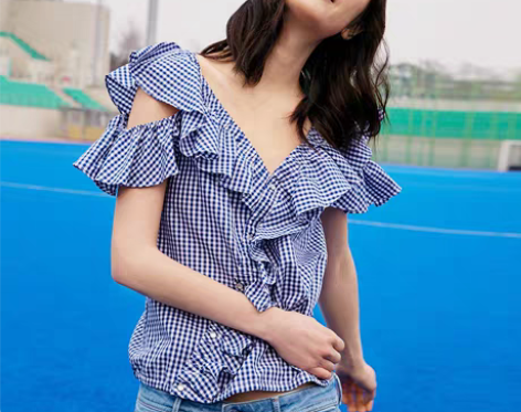 转卖【专区满赠】ONLY2017夏新一字领...