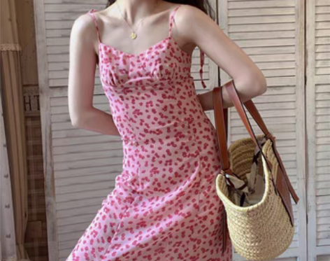 转卖DADANA 法式风情 浪漫粉色碎花修...