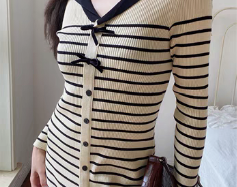 转卖DADANA 法式风情气质条纹蝴蝶结包...