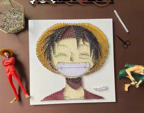 转卖绕线画diy定制照片海贼王彩色路飞索隆...