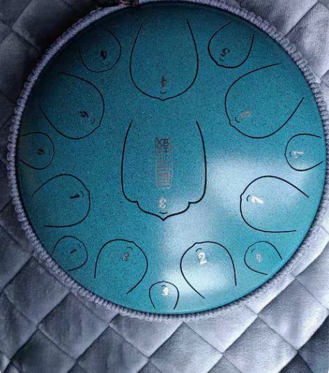 包邮空灵鼓13寸15音孔雀绿，9成新，包包...