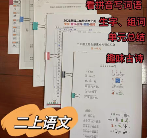 二年级上语文最全资料，趣味古诗，单元总结，...