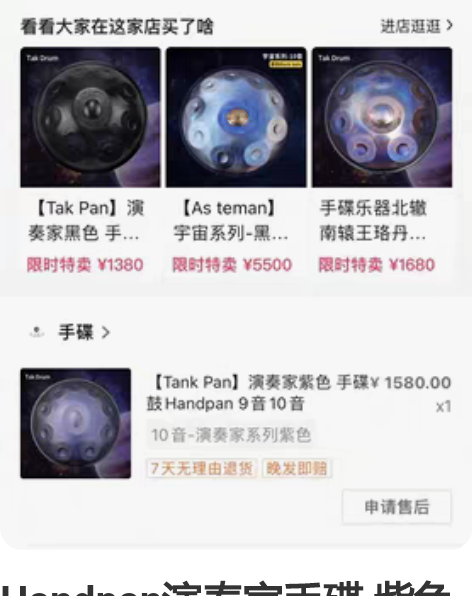 Handpan演奏家手碟 紫色 10音的！...