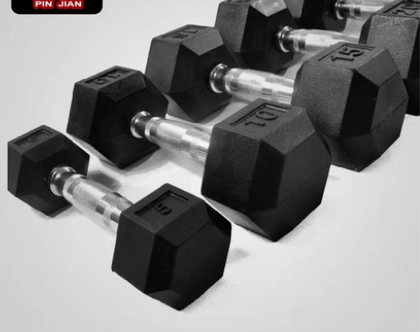 转卖六角包胶哑铃 男士健身哑铃10kg 单...