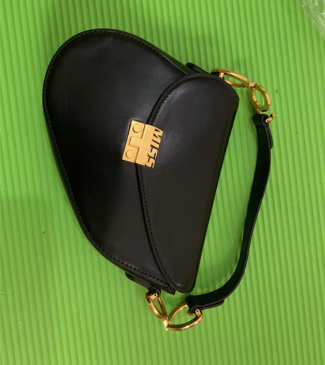 包邮Miss sixty包包马鞍包 牛皮黑...