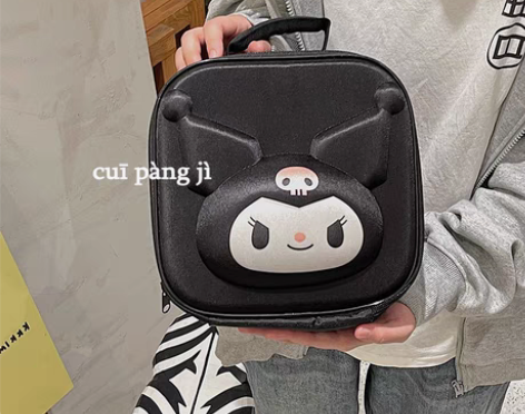 转卖可爱卡通黑色库洛米化妆包手提包学生便携...