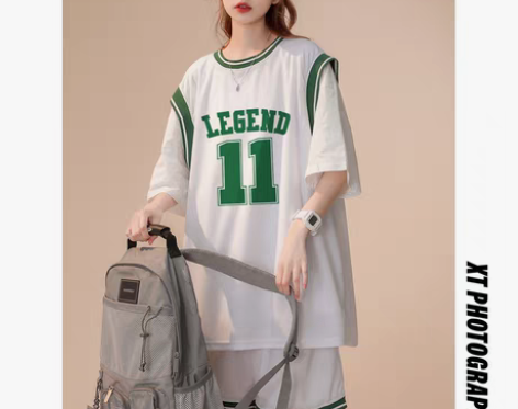 转卖【礼遇价】假两件篮球服女ins潮牌夏装...