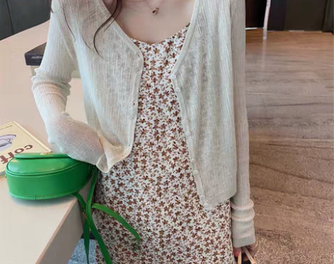 转卖针织开衫薄款女空调衫夏季冰丝防晒小外套...