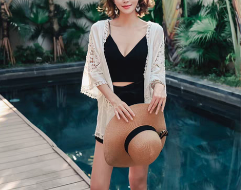 转卖度假沙滩长款披肩蕾丝针织衫开衫外搭空调...