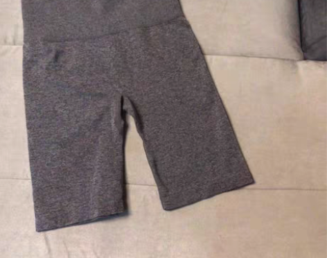 包邮全新Forever21麻灰色高腰针织短...