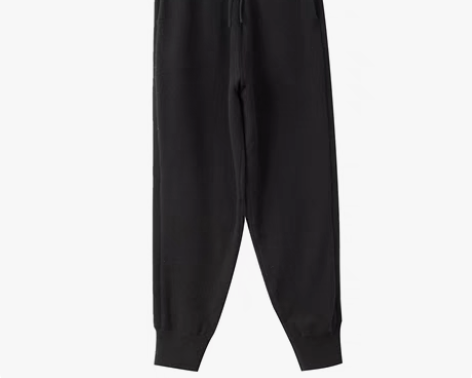 转卖无补 高克重 女士全羊毛针织收口裤 宽...