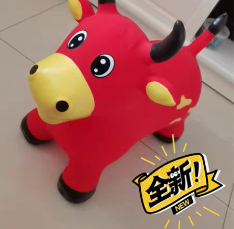 包邮哈哈球牛年新款欢乐跳跳牛坐骑充气类玩具...