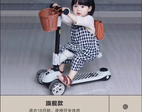 包邮贝易滑板车 全新的 新款棋盘格二合一可...