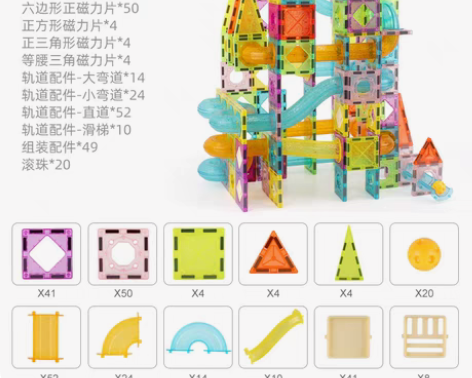 包邮【轨道滚珠款】纽奇彩窗磁力片轨道滚珠儿...