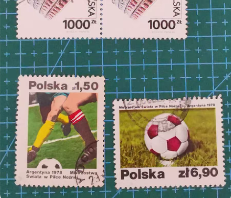 包邮波兰足球邮票一组 A6932枚一全套，...