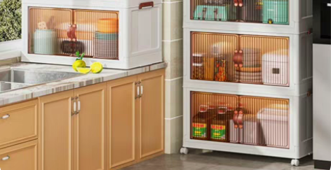 包邮折叠收纳箱加厚收纳双开门收纳箱免安装收...